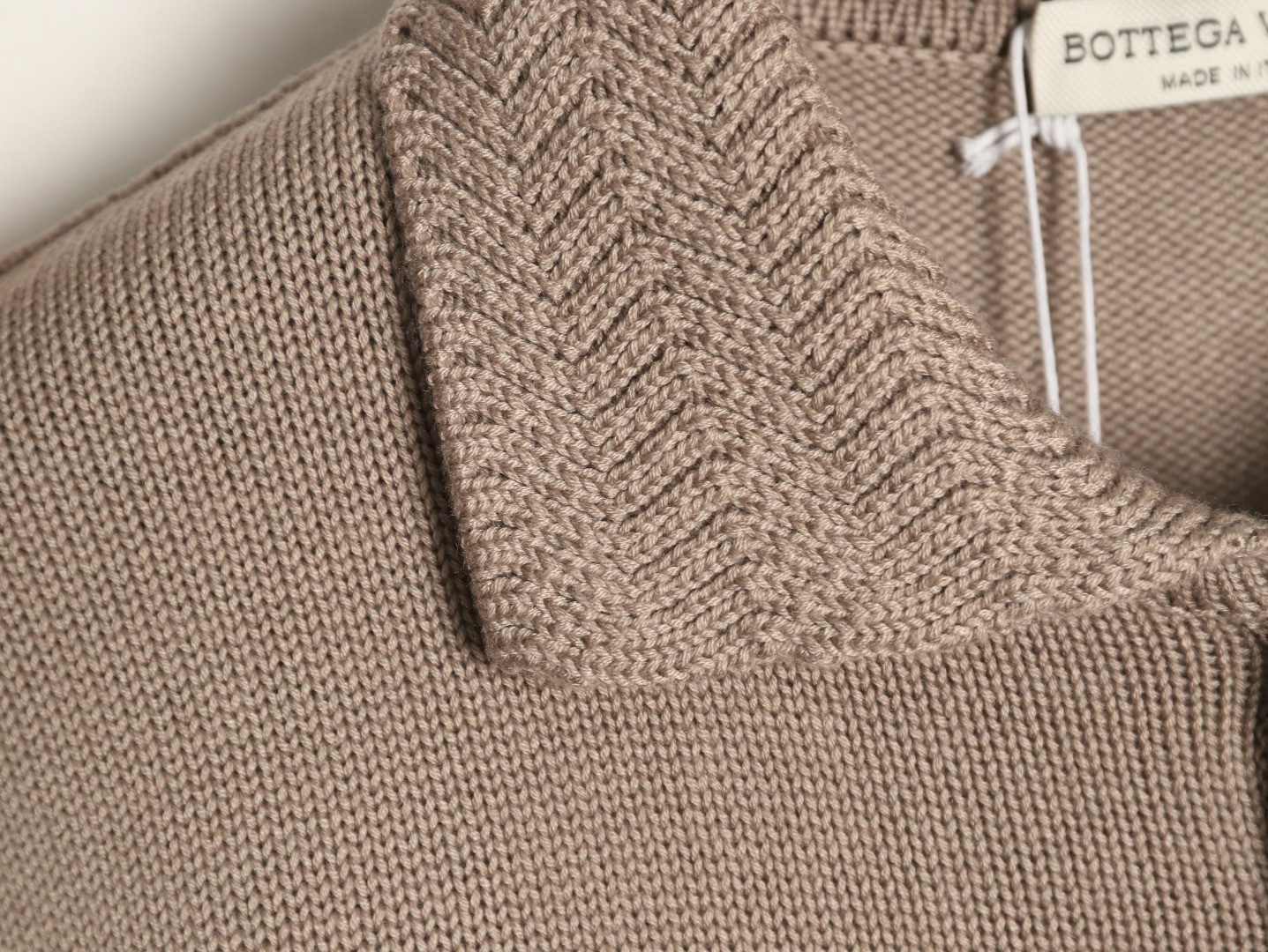 bo*te*ga Ve*ne*ta knitting long-sleeved polo shirt