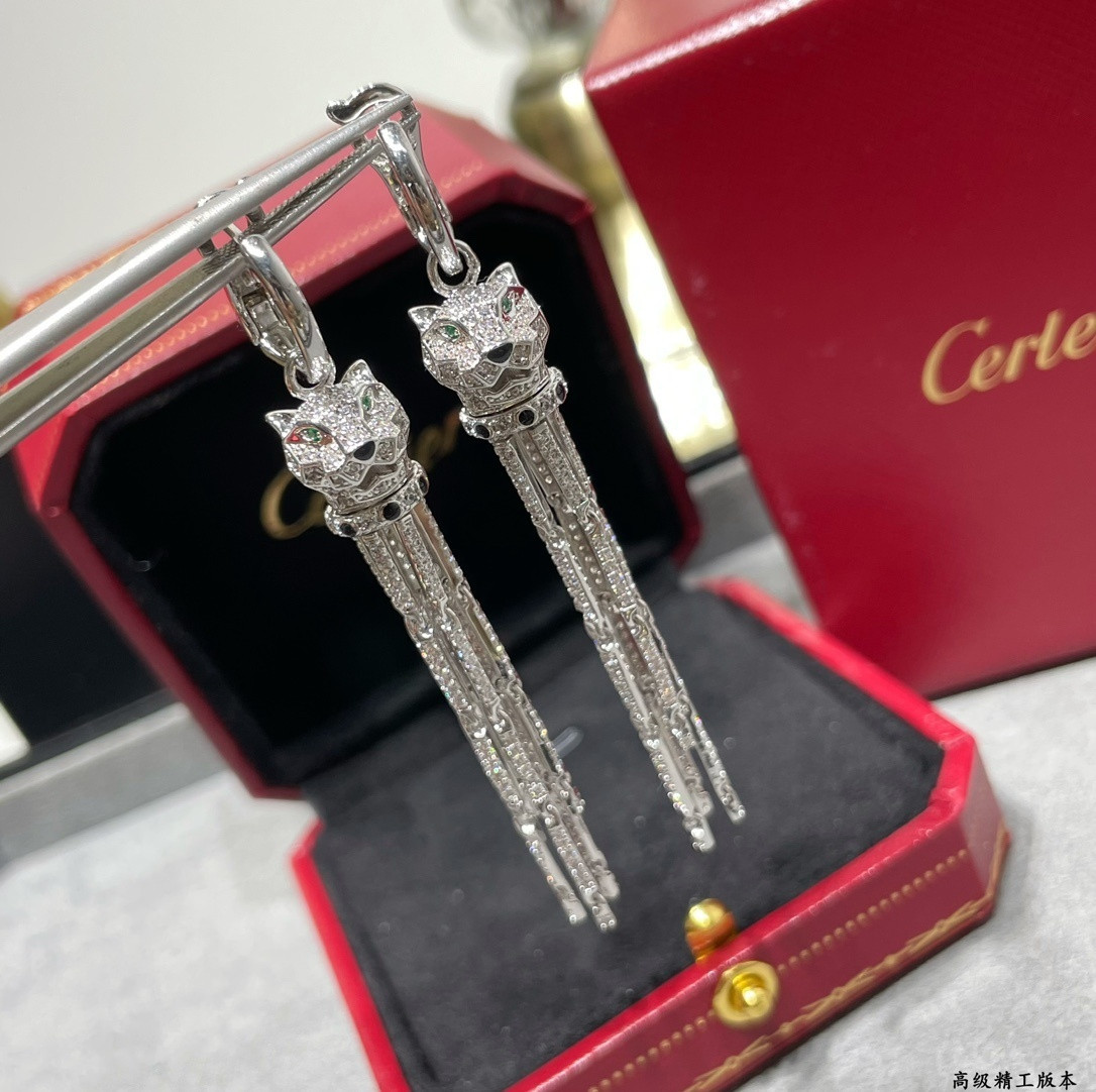 Ca*t*er spotted leopard tassel earrings