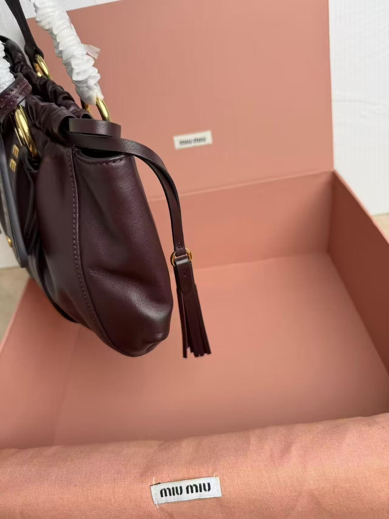 Miu Miu Joie nappa leather bag 40x22x10.5cm