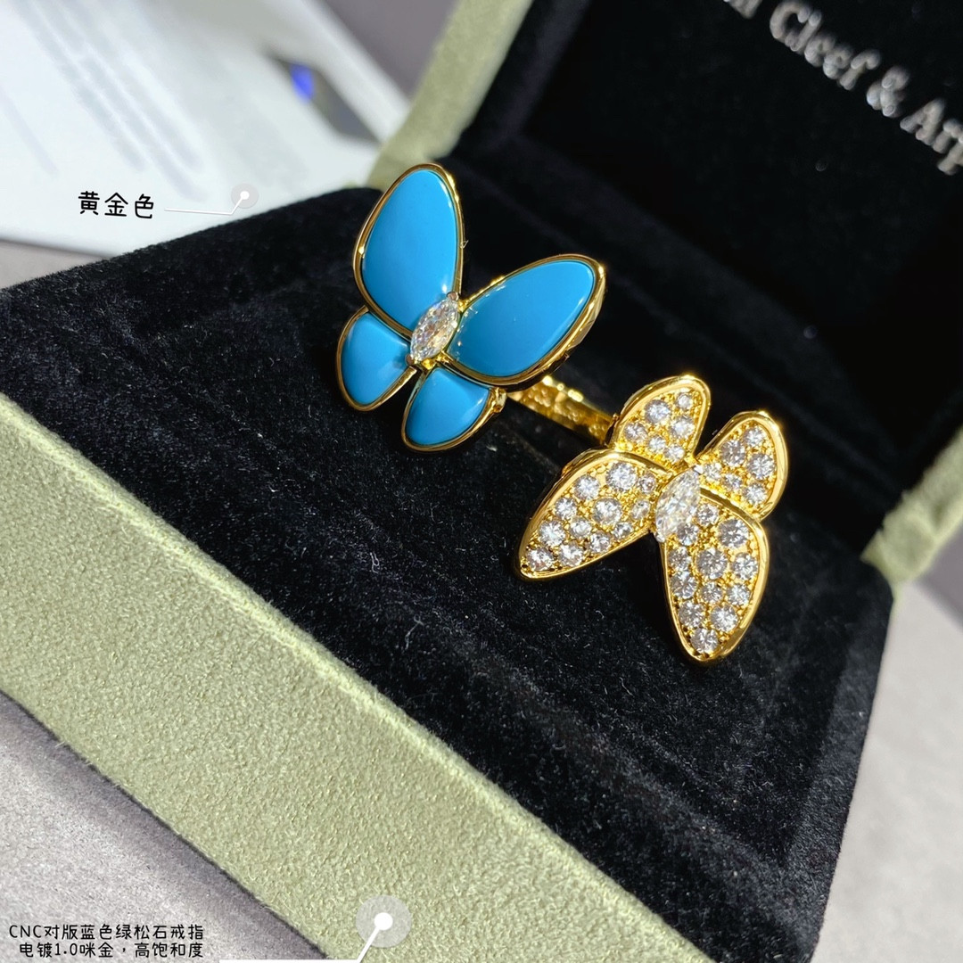 V*N CL*F & arpels blue turquoise butterfly ring