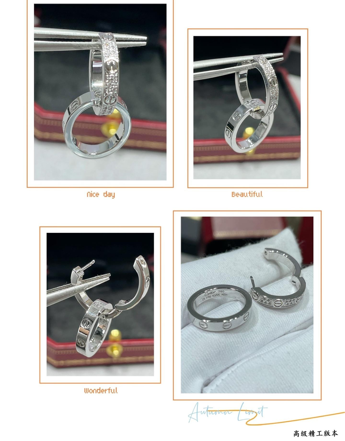ca*t*er double ring with Di*m*nd earrings