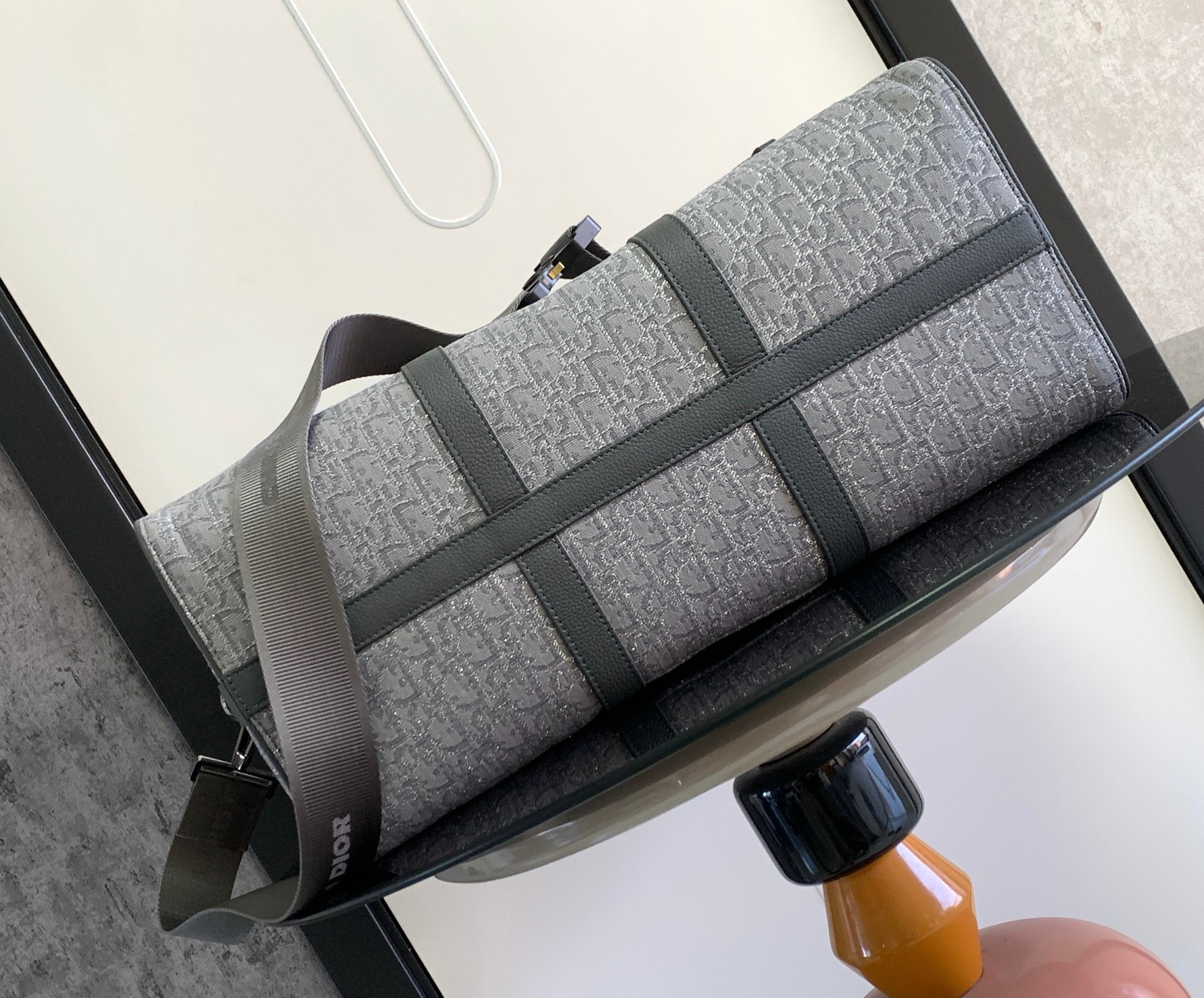 D*or lingot bag gray 50 x 25 x 21.5 cm