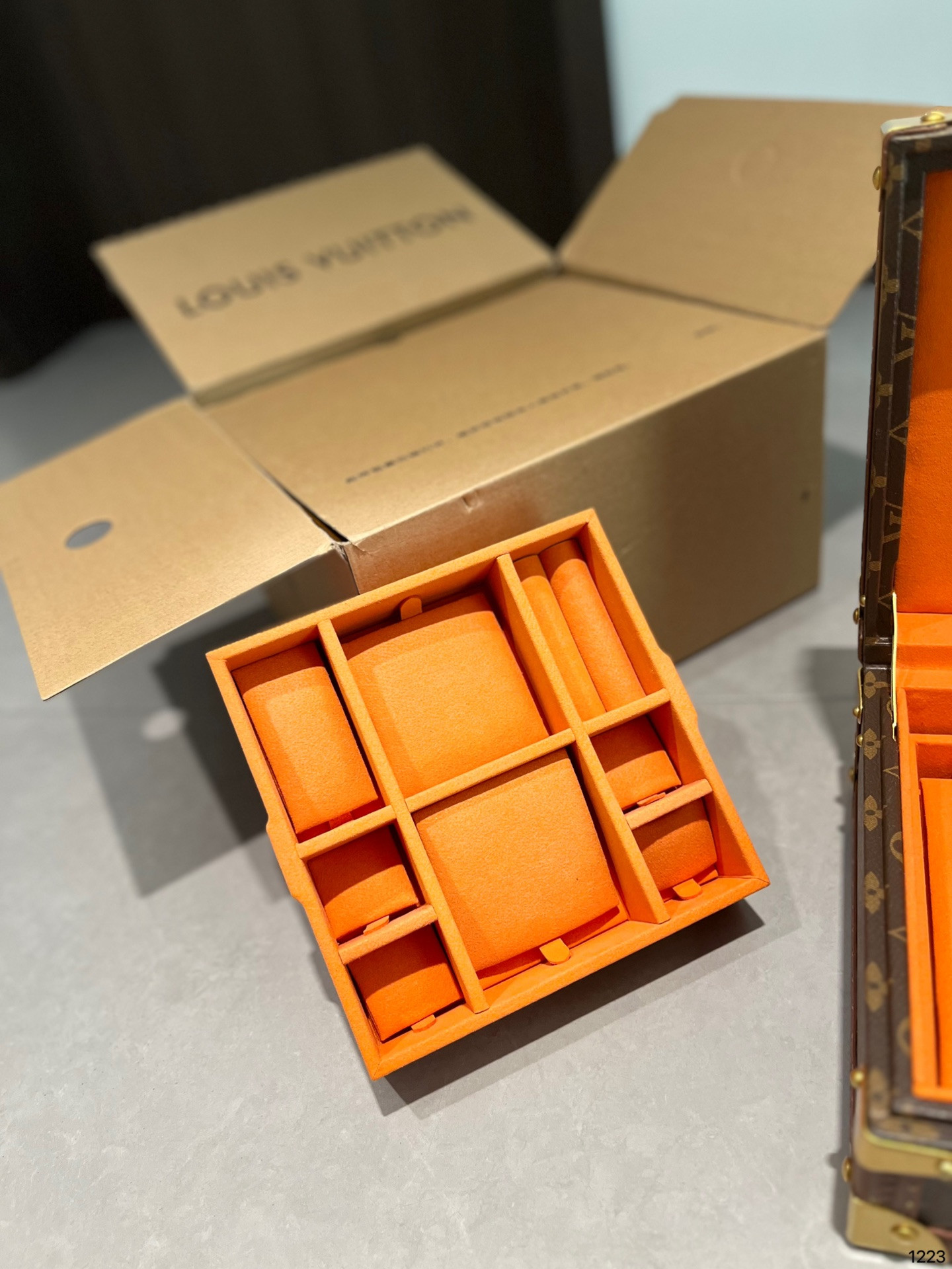 LV M13513 Jewelry Box Orange 9.4 x 4.9 x 9.4 inches