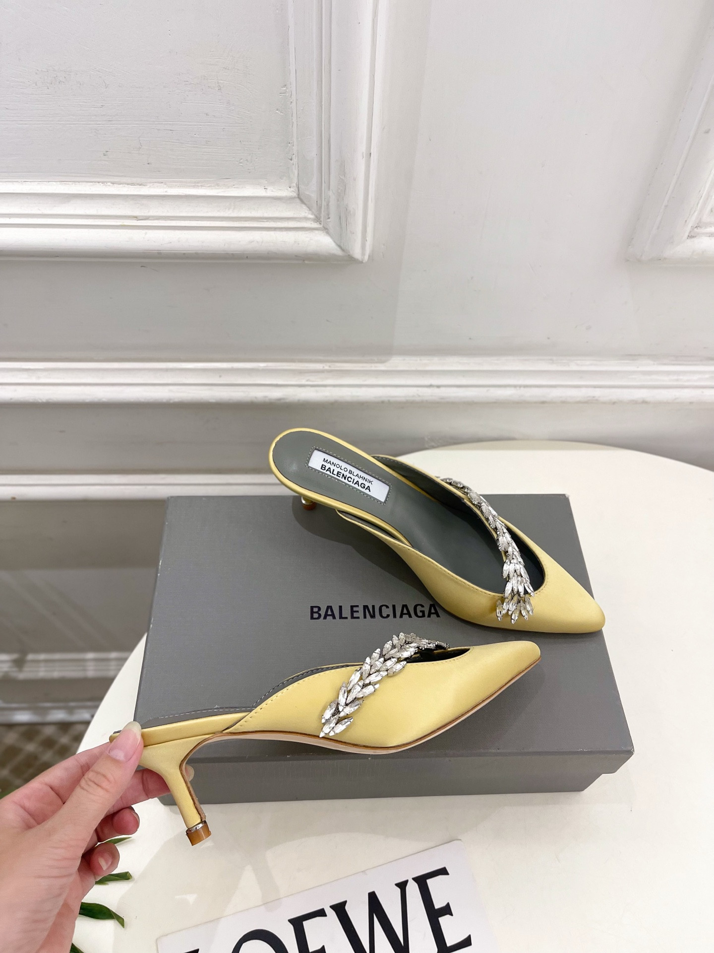 ua ba*len*cia*ga x ma*n010 B1ah*ik mule 5.5cm heel